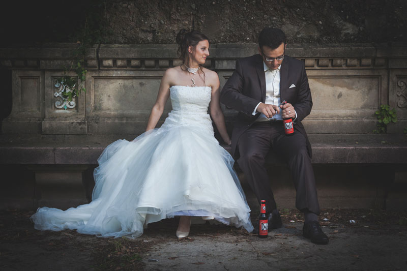 photo de couple originale avec de la bière