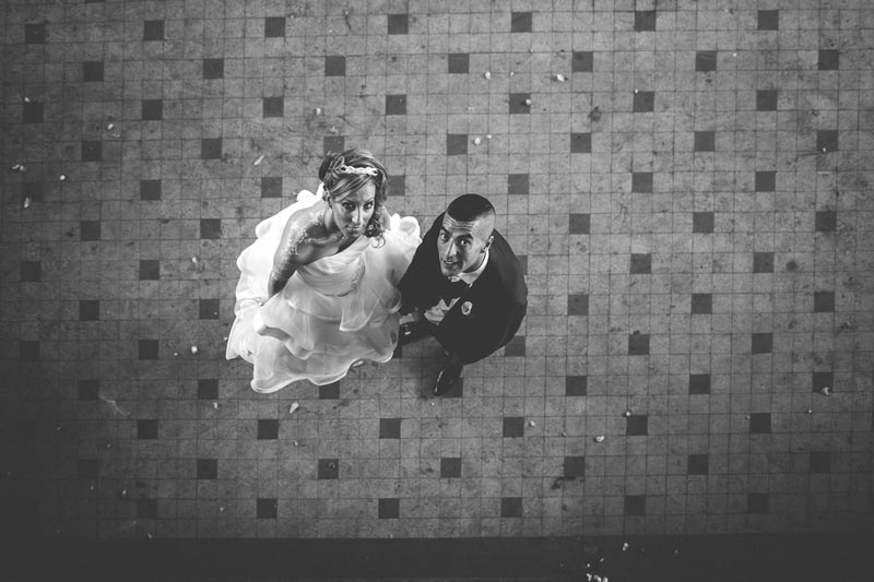 les mariés vu de haut par le photographe