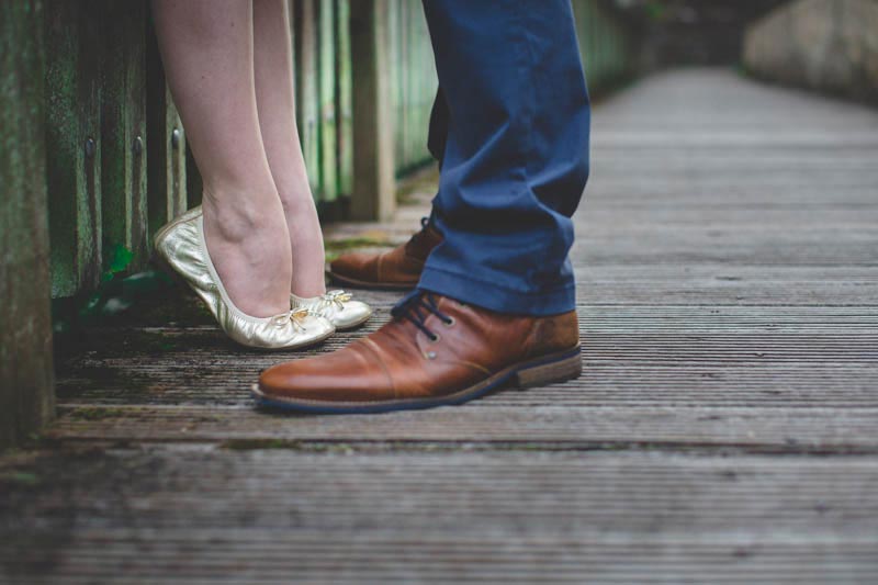 The photographer shot the feet of the couple