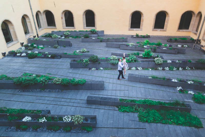 la cour de l'Abbaye de Neimënster  