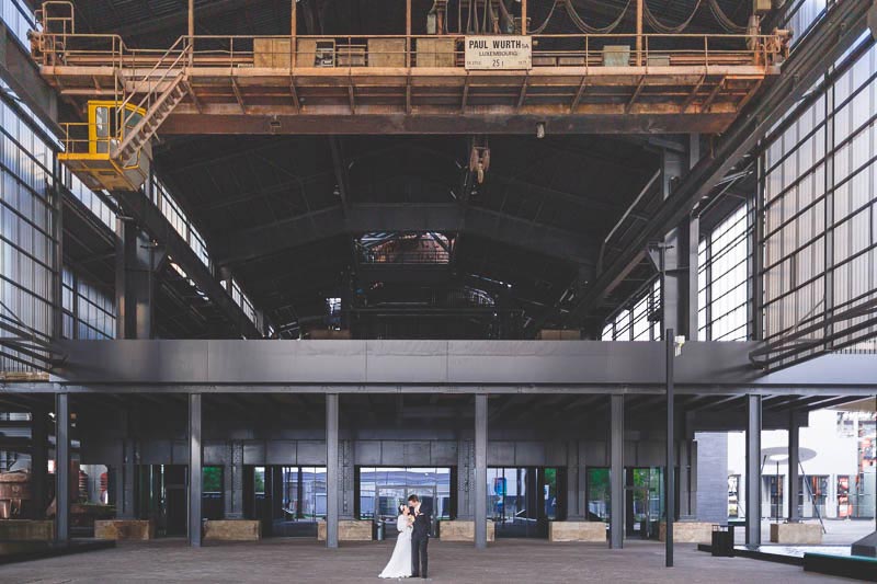 amazing wedding photography in a factory