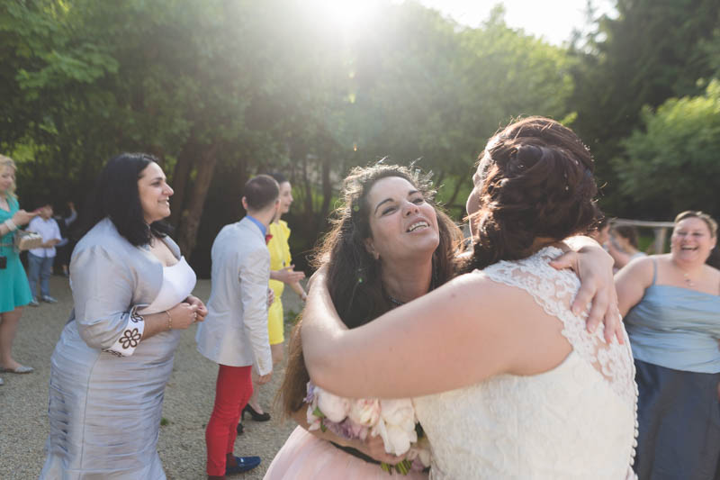 hugging scene at wedding party
