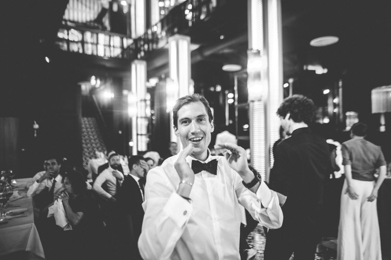 groom is astonished by the wedding party craziness