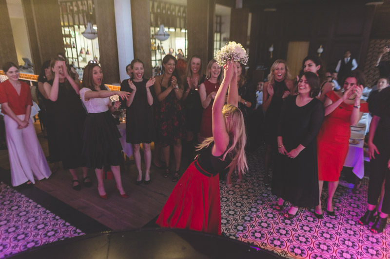 reception du lancer de bouquet