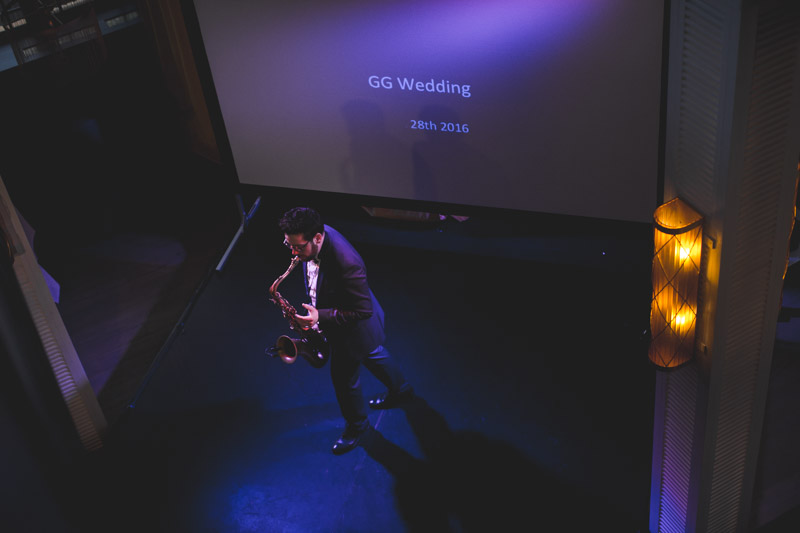 saxophon player at the boqueria restaurant