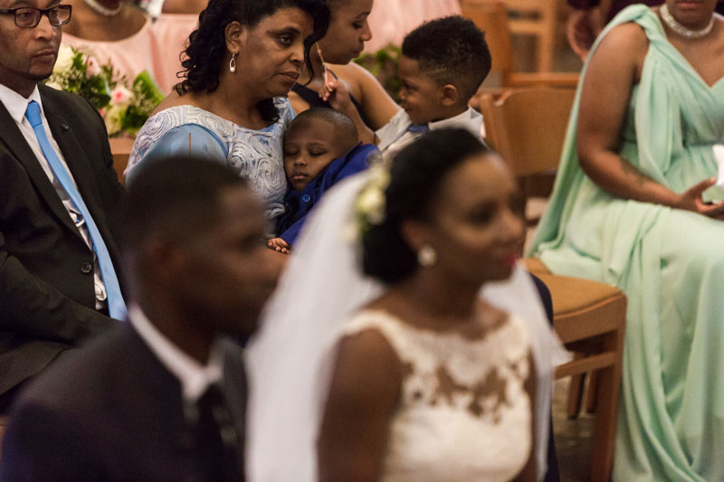 child falling asleep during ceremony