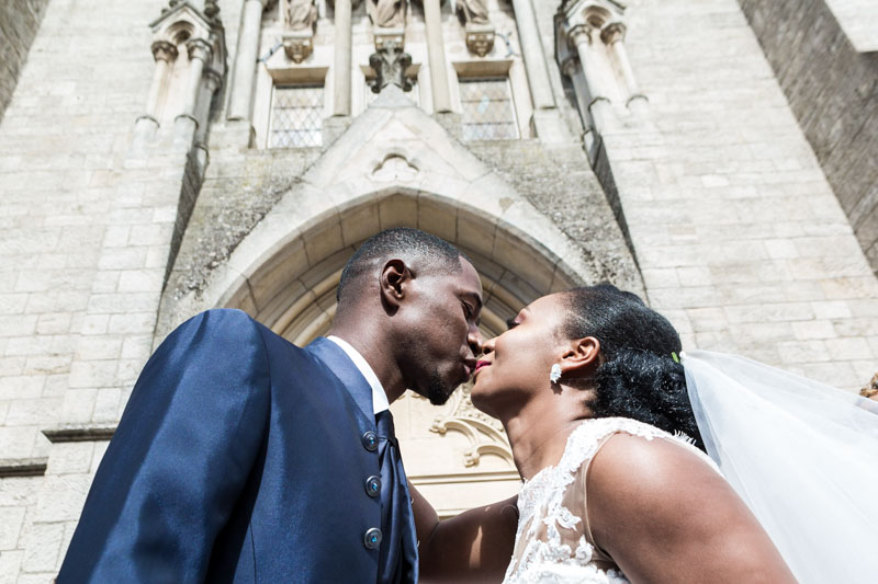 dramatic portrait of capverdian portugese bride and groom